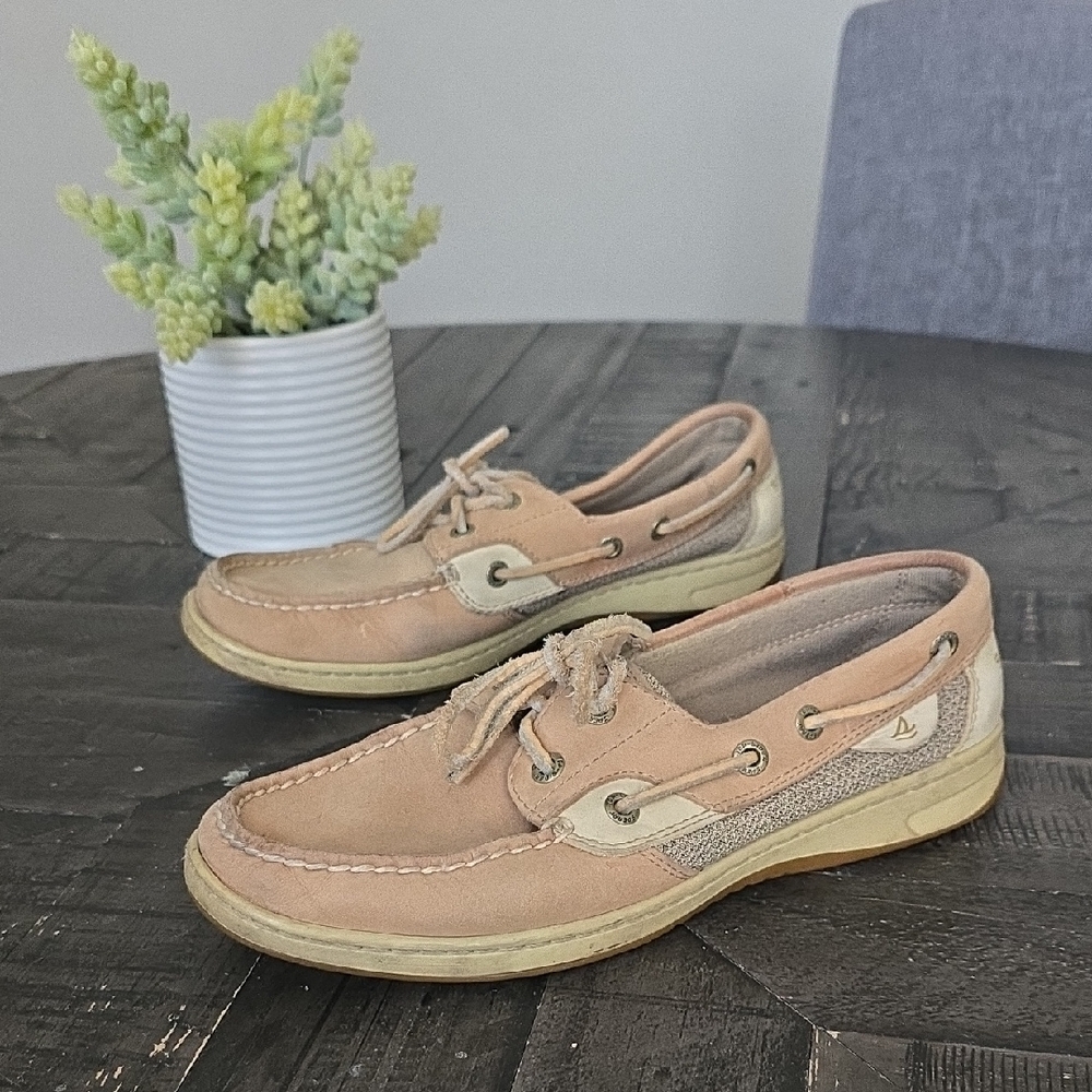 Sperry Top Sider Casual Tan Boat Shoes Size 7.5